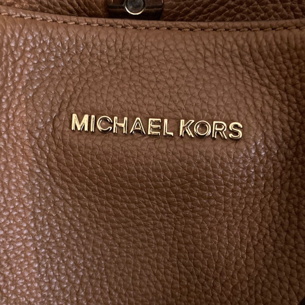 MICHAEL Michael Kors Brown Pebbled Leather Shoulder Bag with Tassels - Picture 2 of 14